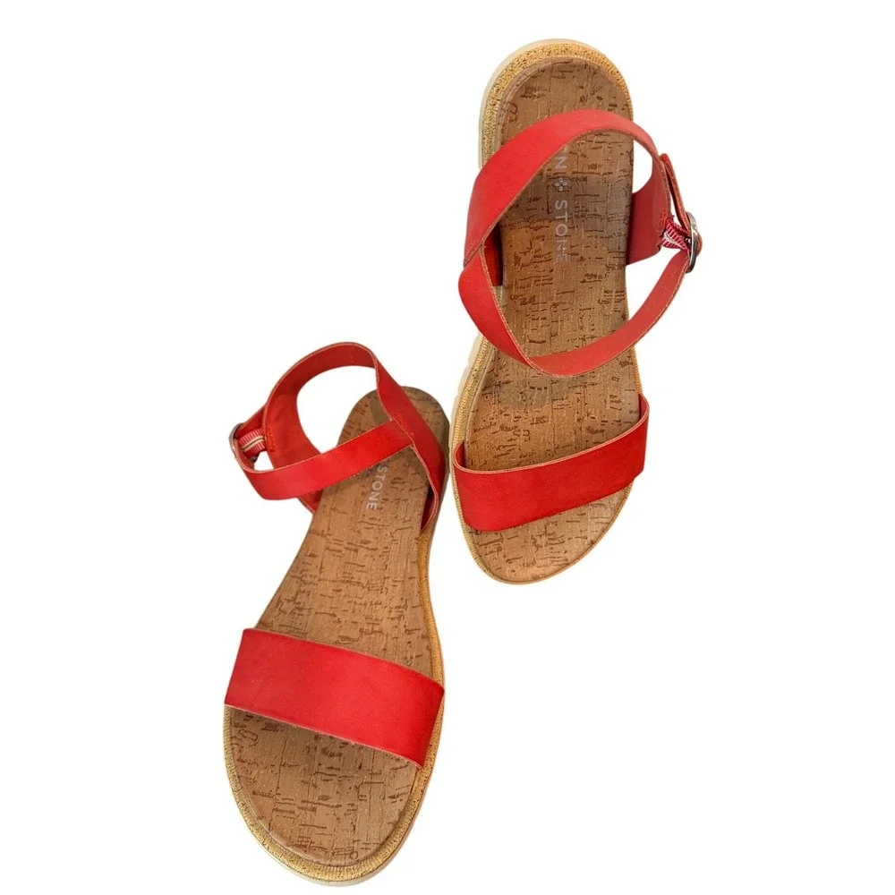 Sun+Stone Coral Mattie Round Toe Buckle Slingback Sandals Women's Size 8 - NWOB